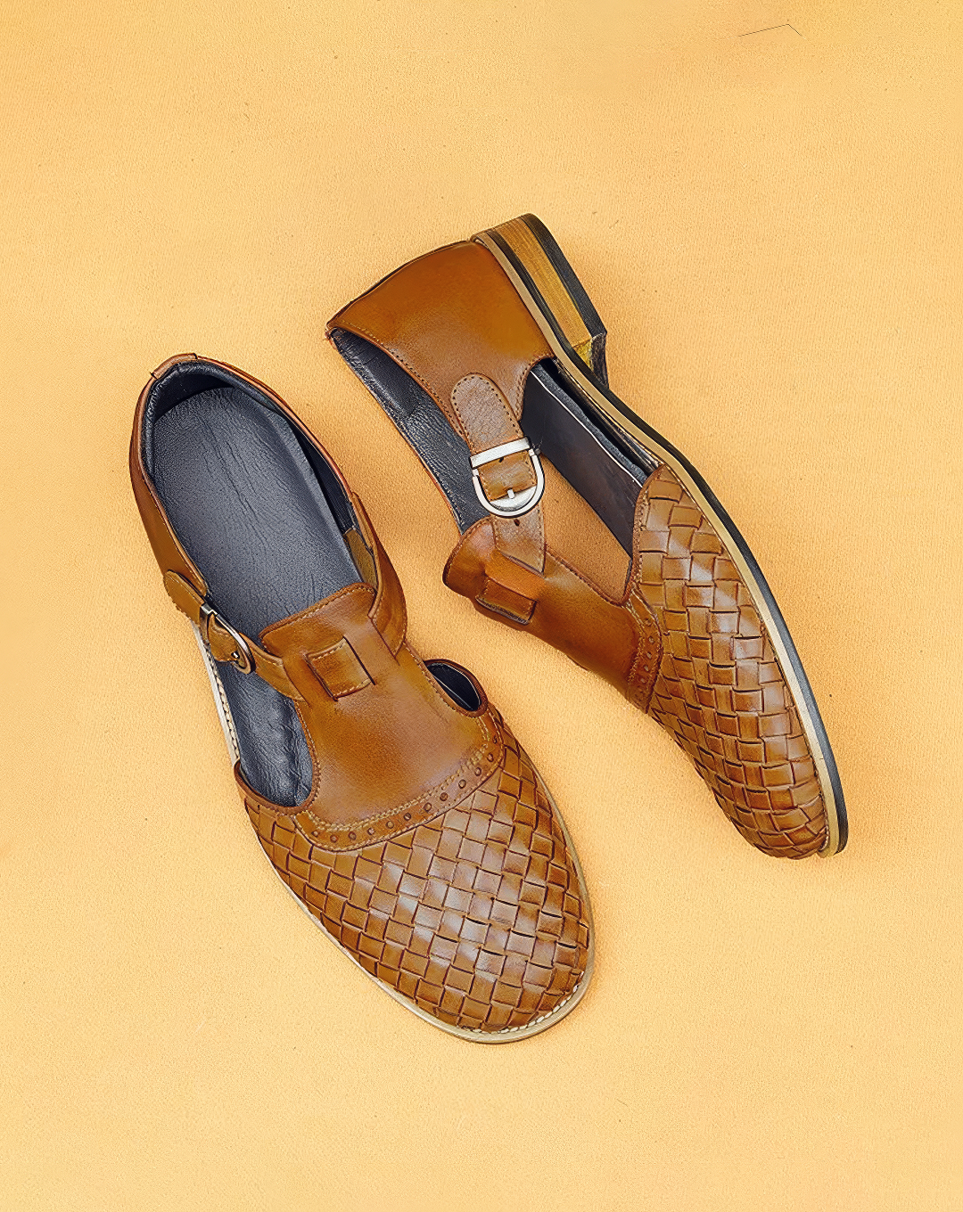 ♂本革／Woven Leather Strap Sandals