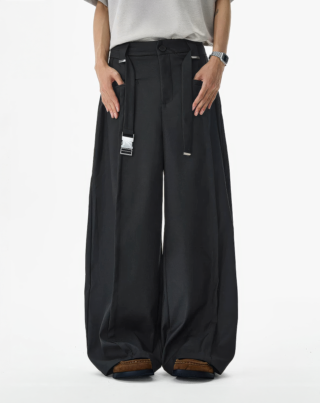 ♂♀Buckle Strap Wide Slacks