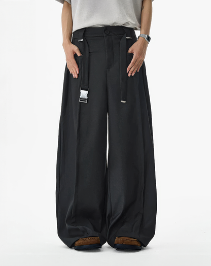 ♂♀Buckle Strap Wide Slacks