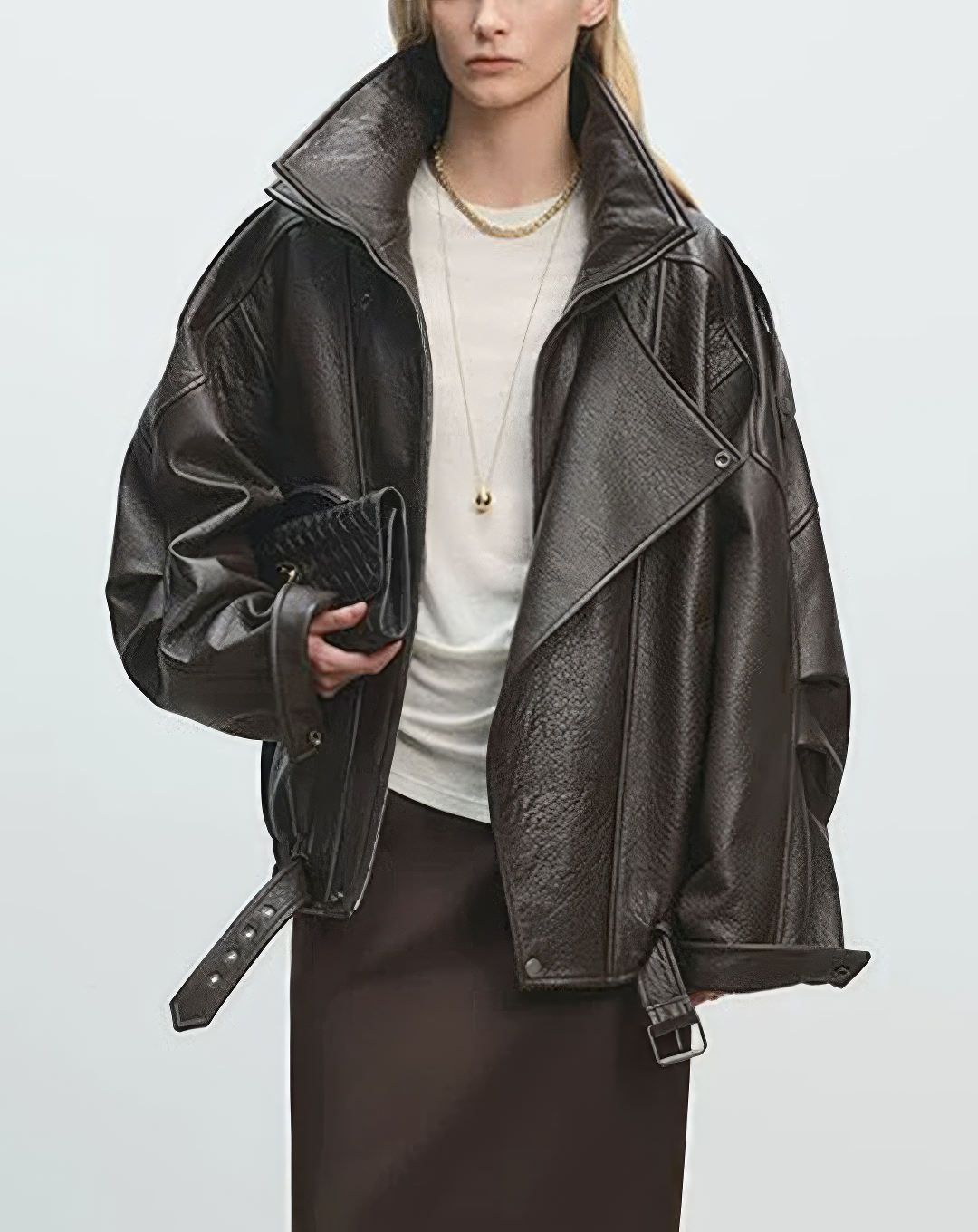 ♀本革／Oversized Real Leather Jacket