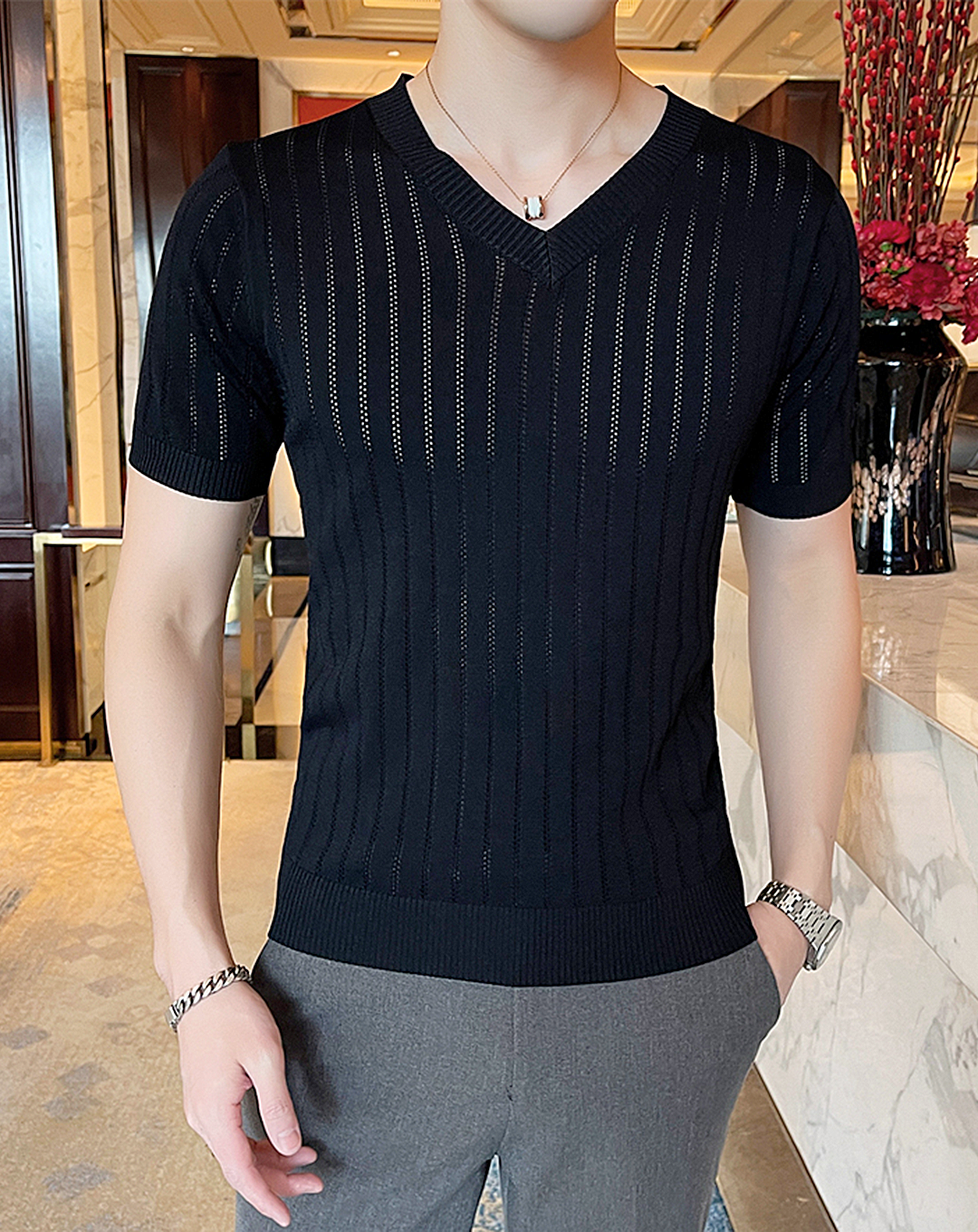 ♂V-Neck Summer Knit