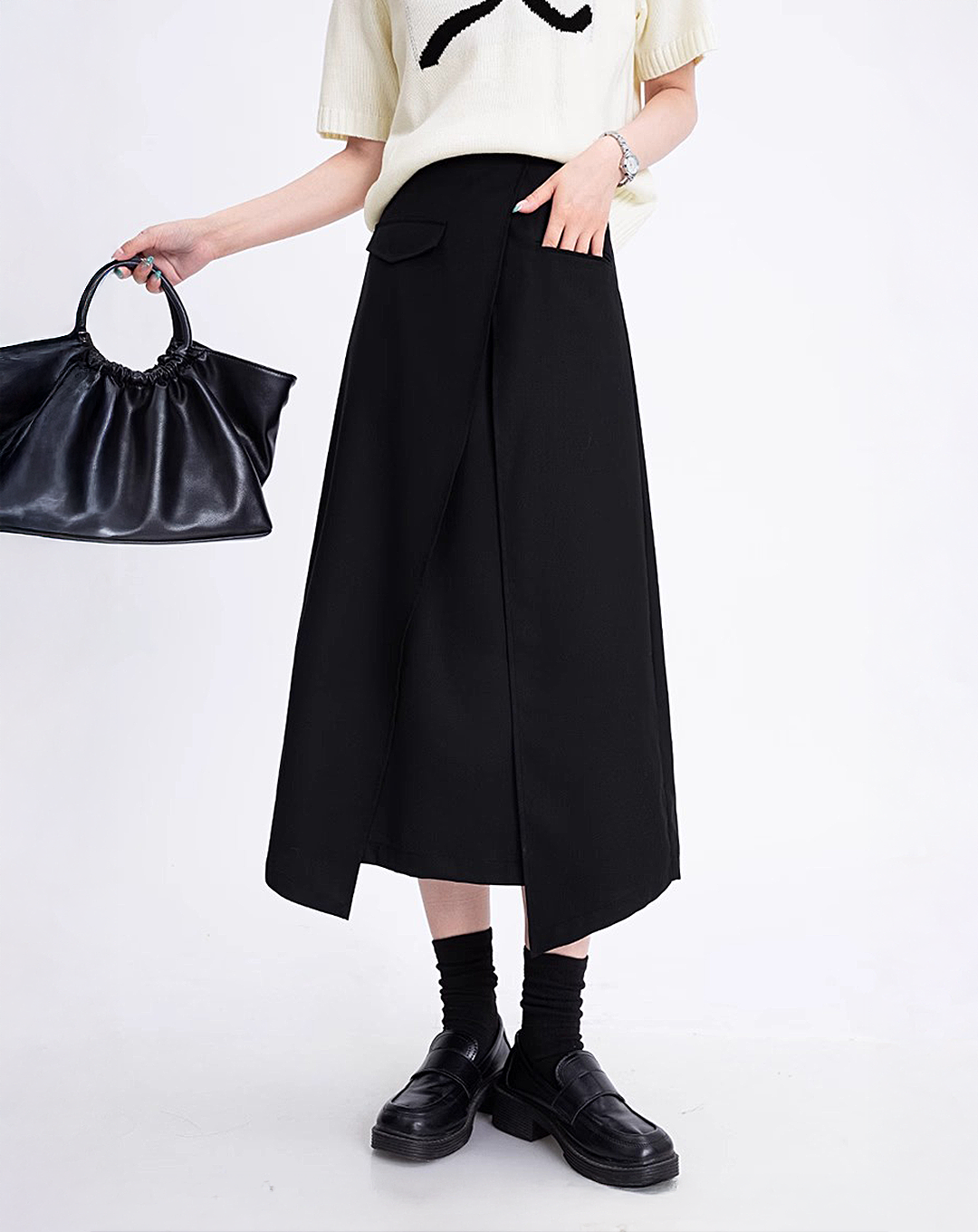 ♀Asymmetric Hem Skirt