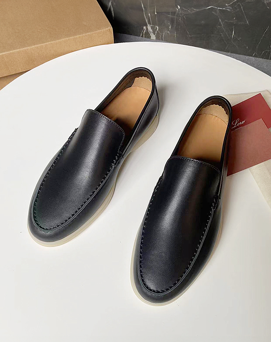 ♂♀本革／Simple Flat Loafers