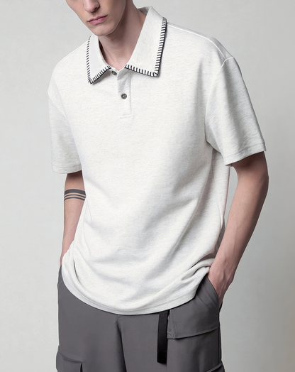 ♂♀Contrast Stitch Polo Shirt