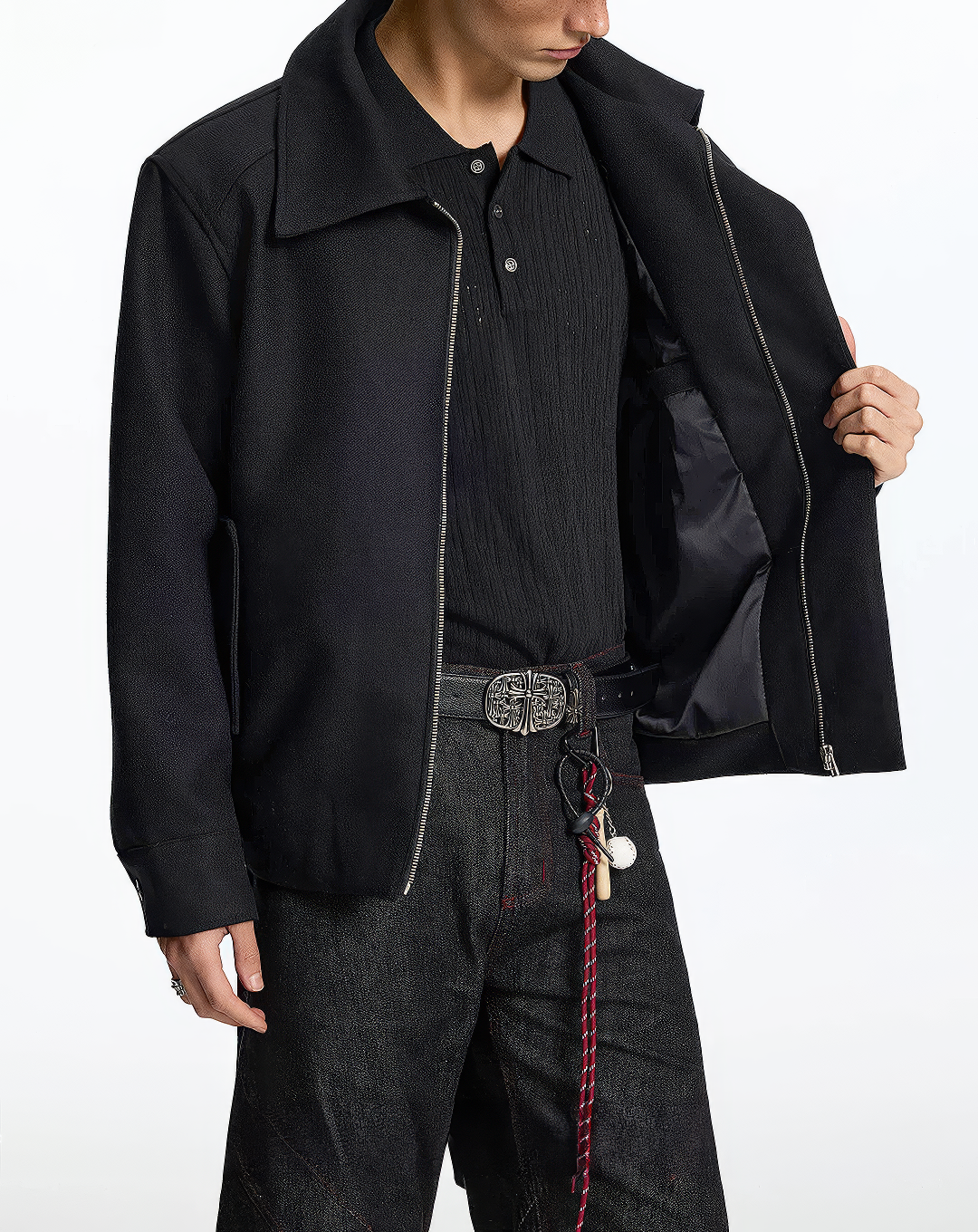 ♂♀Belted Wool Blend Jacket