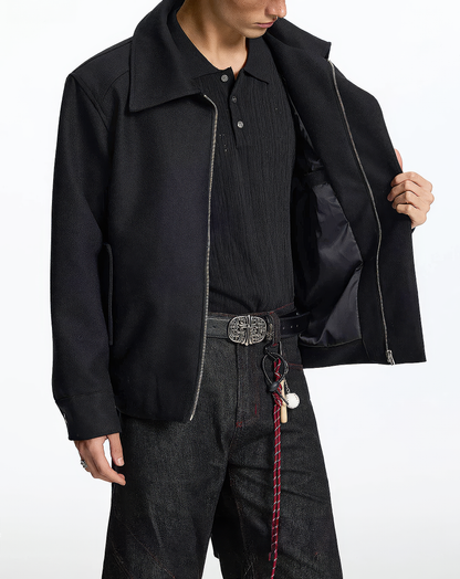 ♂♀Belted Wool Blend Jacket