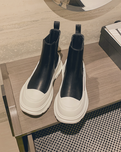 ♀Side Gore Plain Platform Shoes