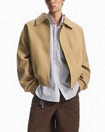 ♂♀ Gathered Hem Zip Jacket