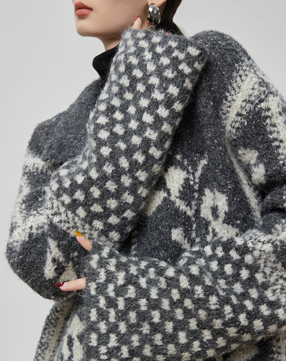♀Zip Up Knit Jacket
