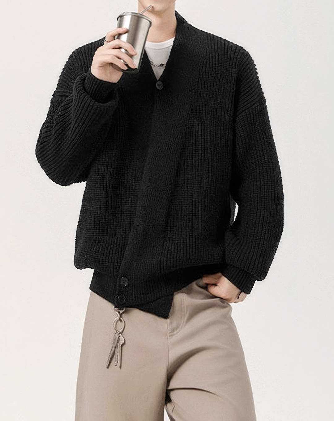 ♂Rib Knit Cardigan