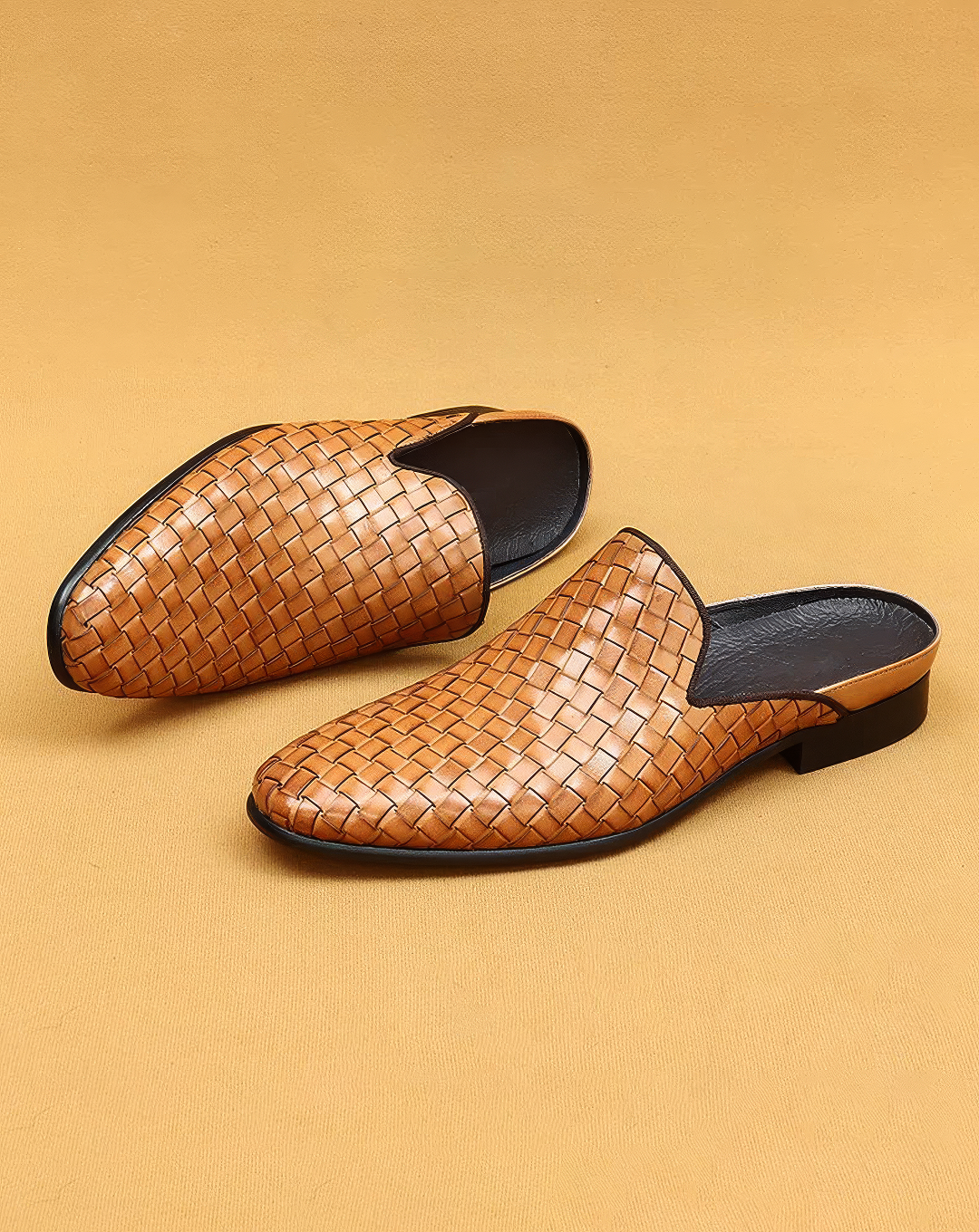 ♂本革／Woven Leather Mule Shoes