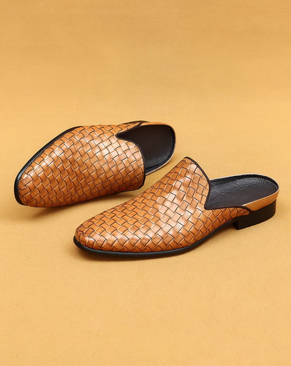 ♂本革／Woven Leather Mule Shoes