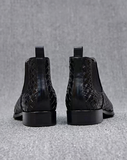 ♂Woven Pattern Chelsea Boots