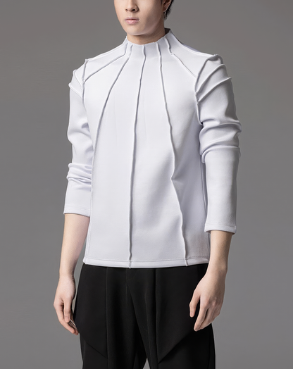 ♂Sharp Line High Neck Shirt