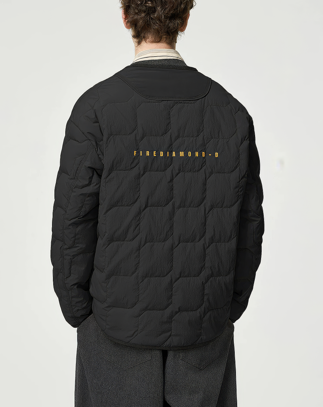 ♂Collarless Quilted Down Jacket