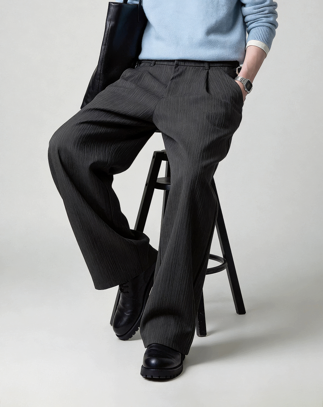 ♂♀Side Buckle Wide Pants