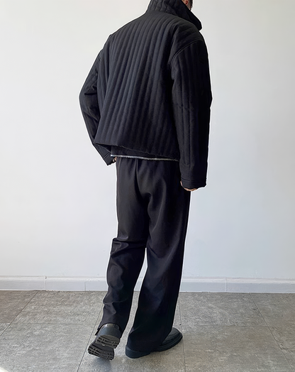 ♂Quilted Stand Collar Jacket