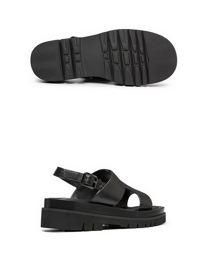 ♂♀本革／Back Strap Platform Sandals