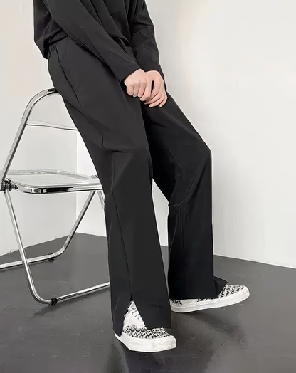 ♂Side Slit Straight Slacks