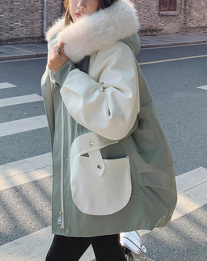 ♀Fur Collar Zip Jacket