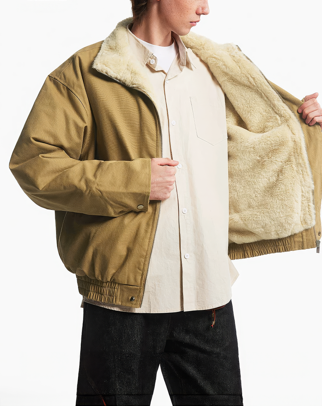 ♂♀Stand Collar Boa Jacket