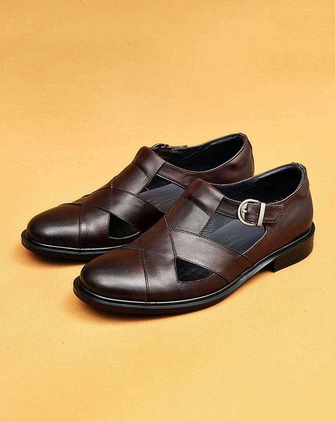 ♂本革／Cutout Vamp Leather Sandals