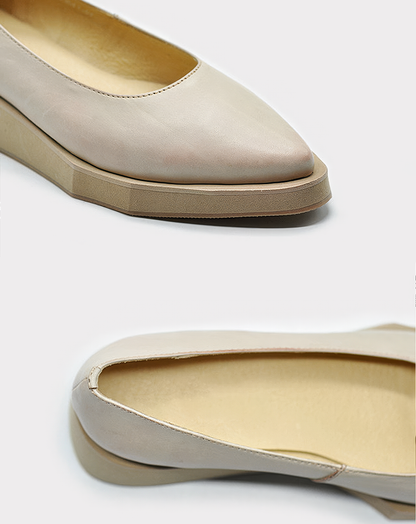 ♀本革／Pointed Toe Platform Pumps