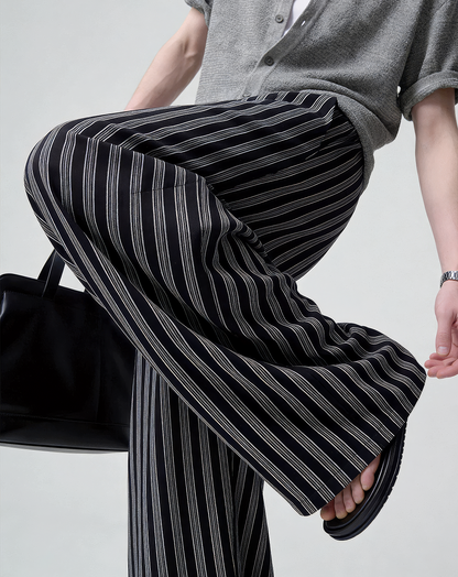 ♂♀Drawstring Stripe Easy Pants