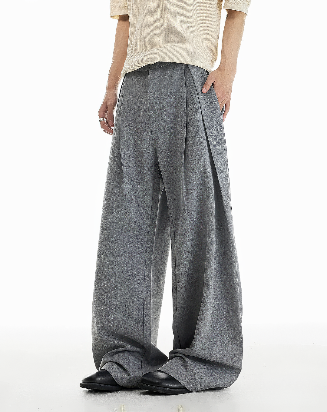 ♂♀Deep Pleated Wide Slacks
