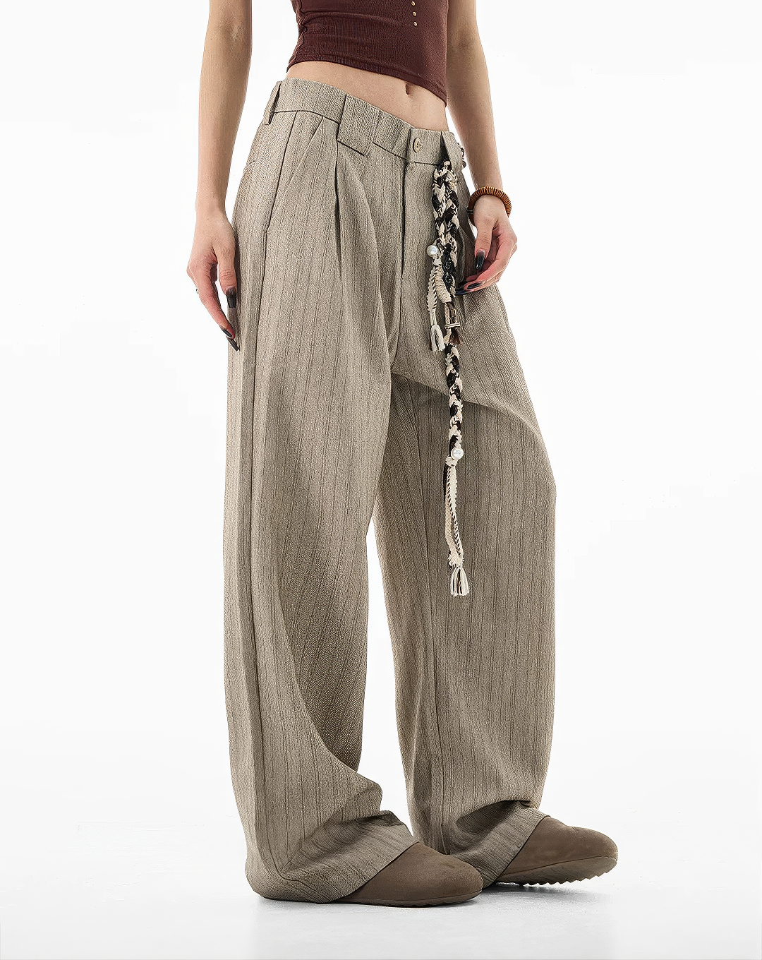 ♂♀Pinstripe Wide Leg Pants
