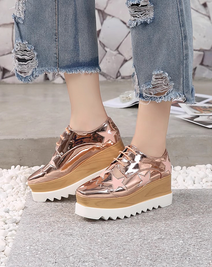 ♀Enamel Platform Shoes