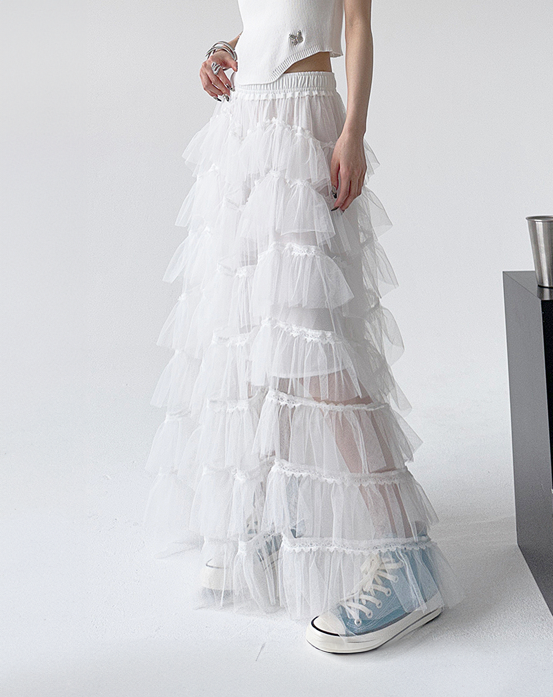 ♀Tiered Tulle Skirt