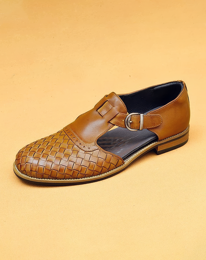♂本革／Woven Leather Strap Sandals