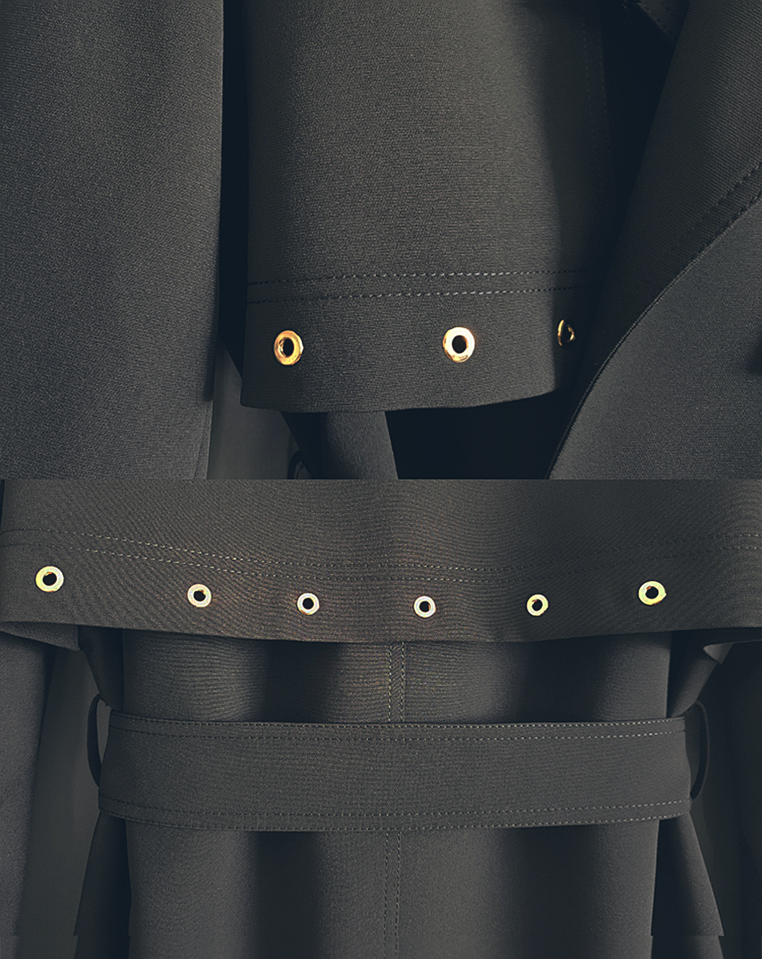 ♂Eyelet Design Trench Coat