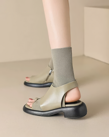 ♀本革／Sock Boots Sandals