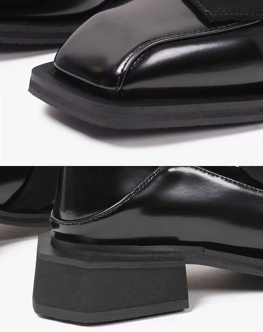 ♀Square Toe Mixed Loafers