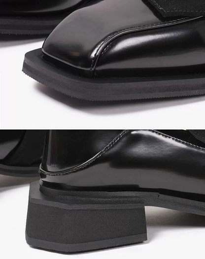 ♀Square Toe Mixed Loafers