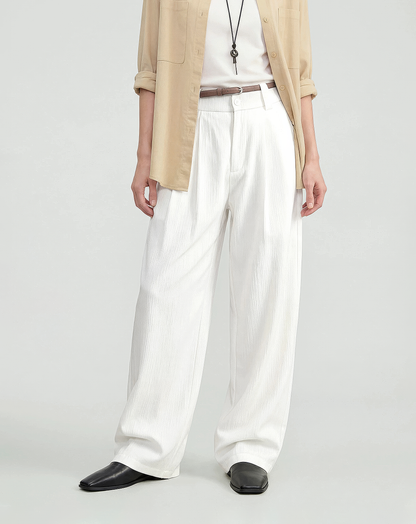 ♂♀Textured Wide Leg Pants