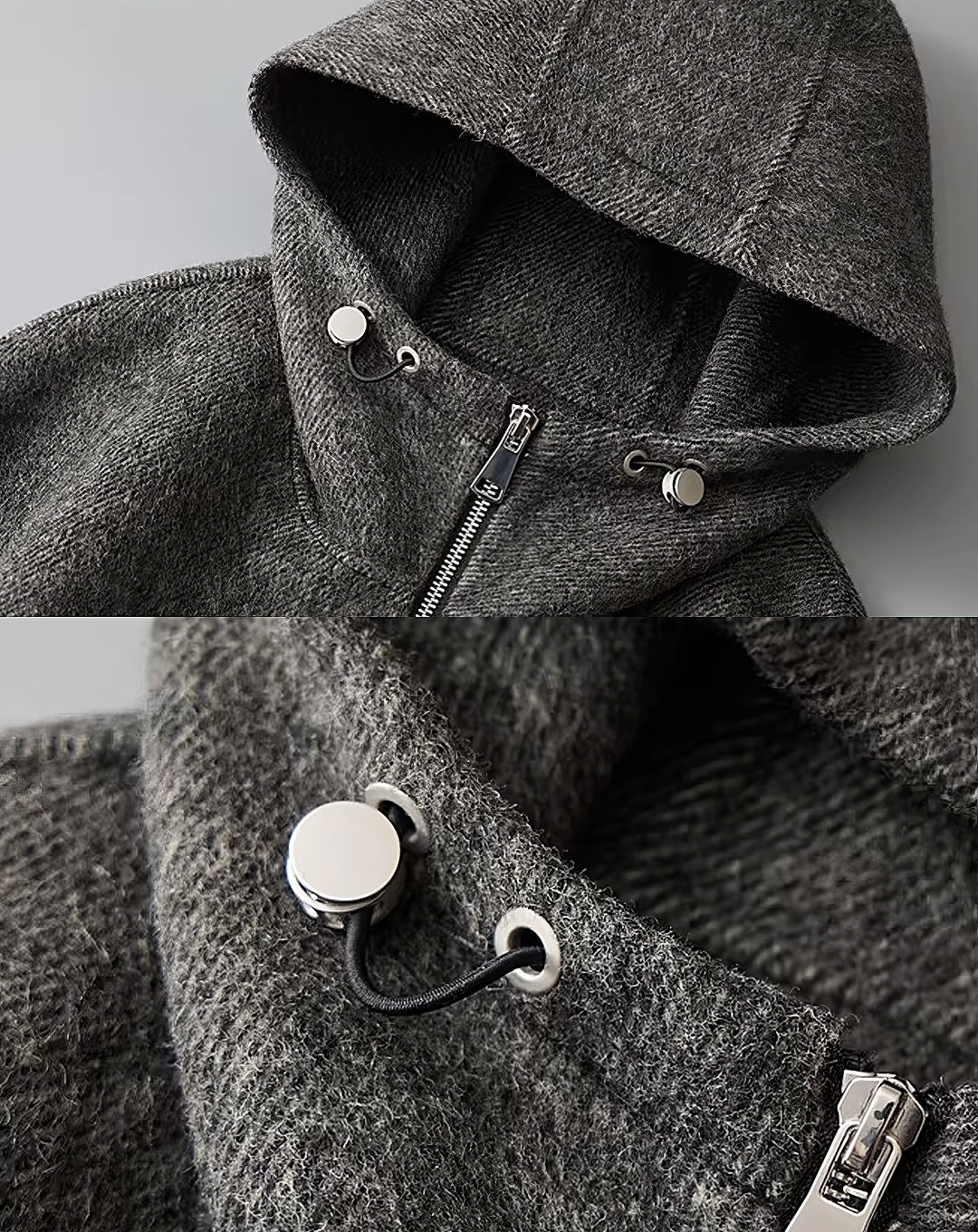 ♂100% WOOL Hooded Zip Jacket