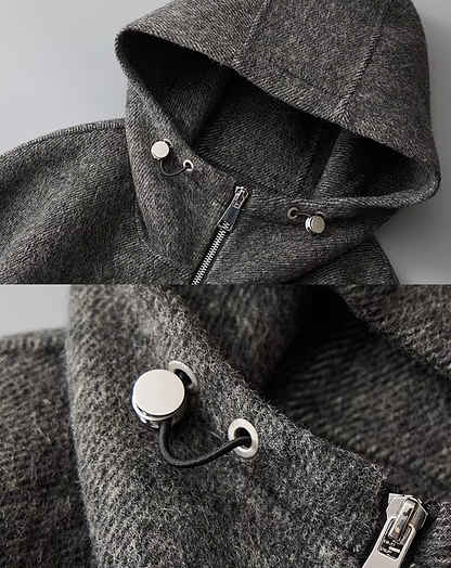 ♂100% WOOL Hooded Zip Jacket