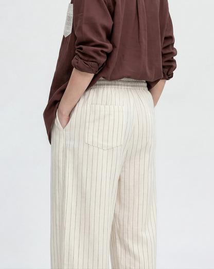 ♂♀Striped Linen Blend Pants