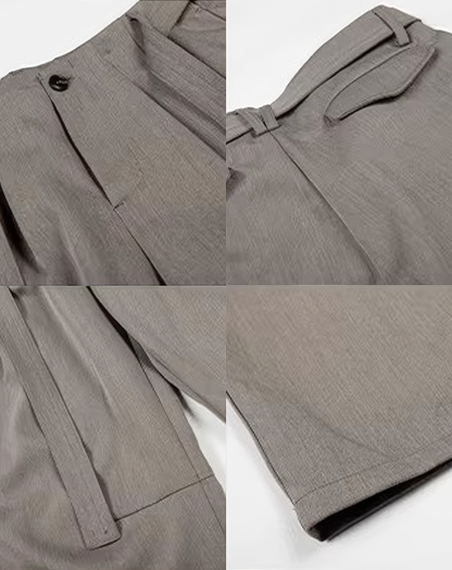 ♀Belted Wide Baggy Pants