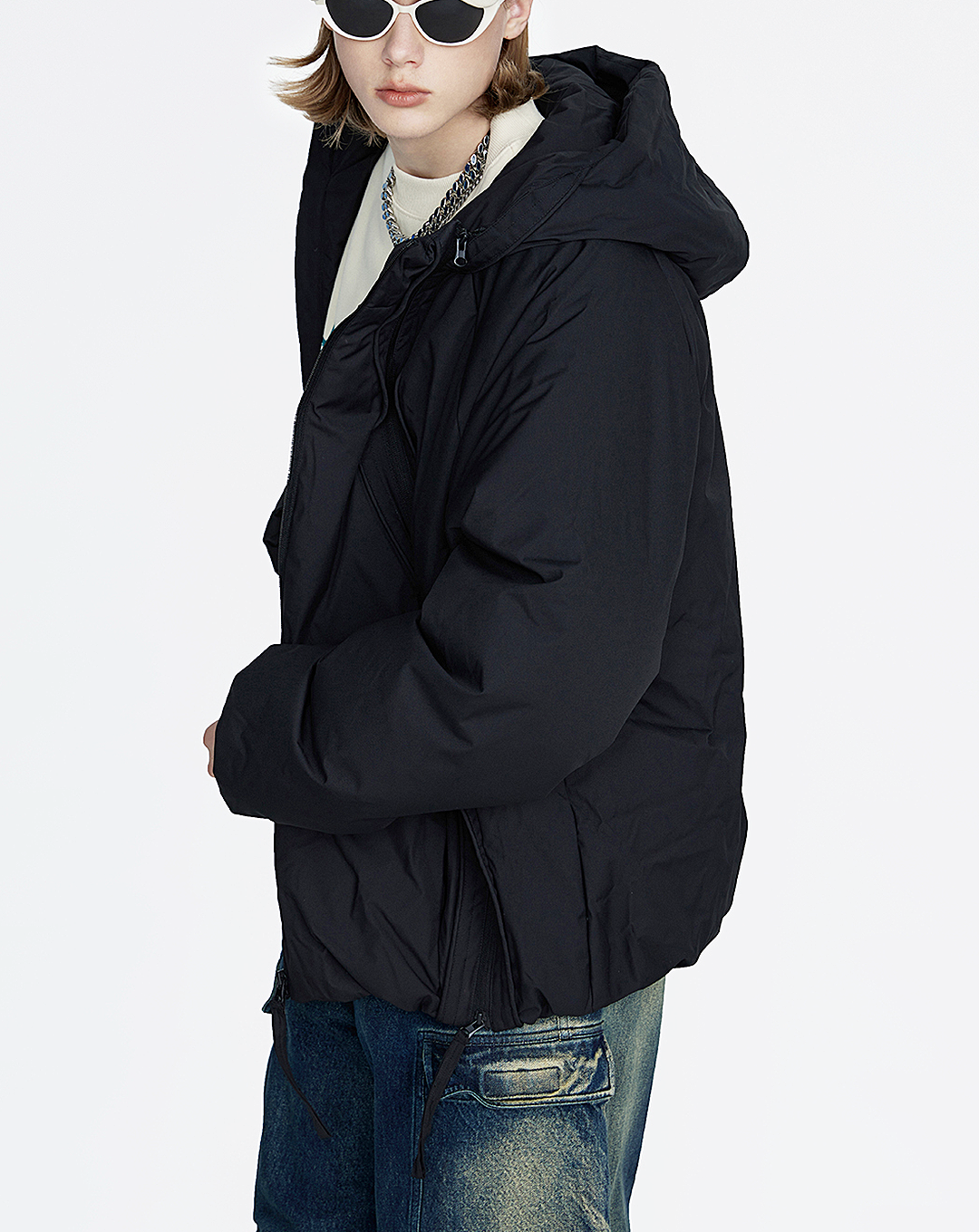 ♂Curve Zip Design Down Jacket