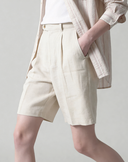 ♂♀Tab Waist Pleated Shorts