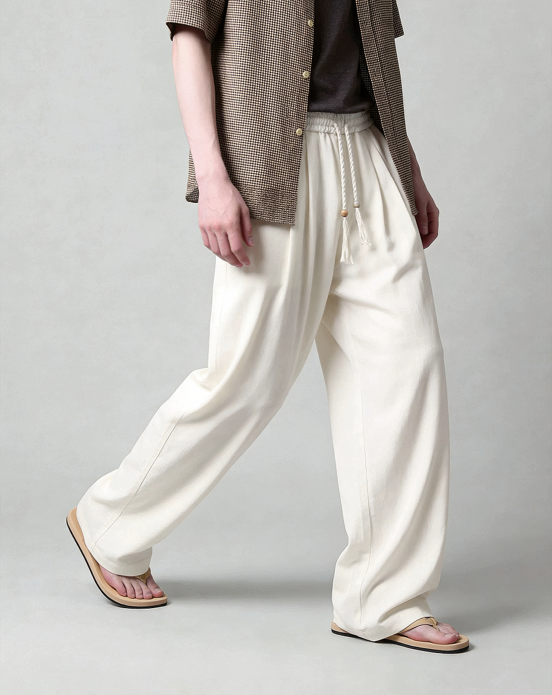 ♂♀Rope Drawstring Wide Pants