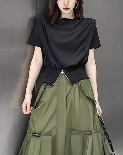 ♀Waist Zip Shirt