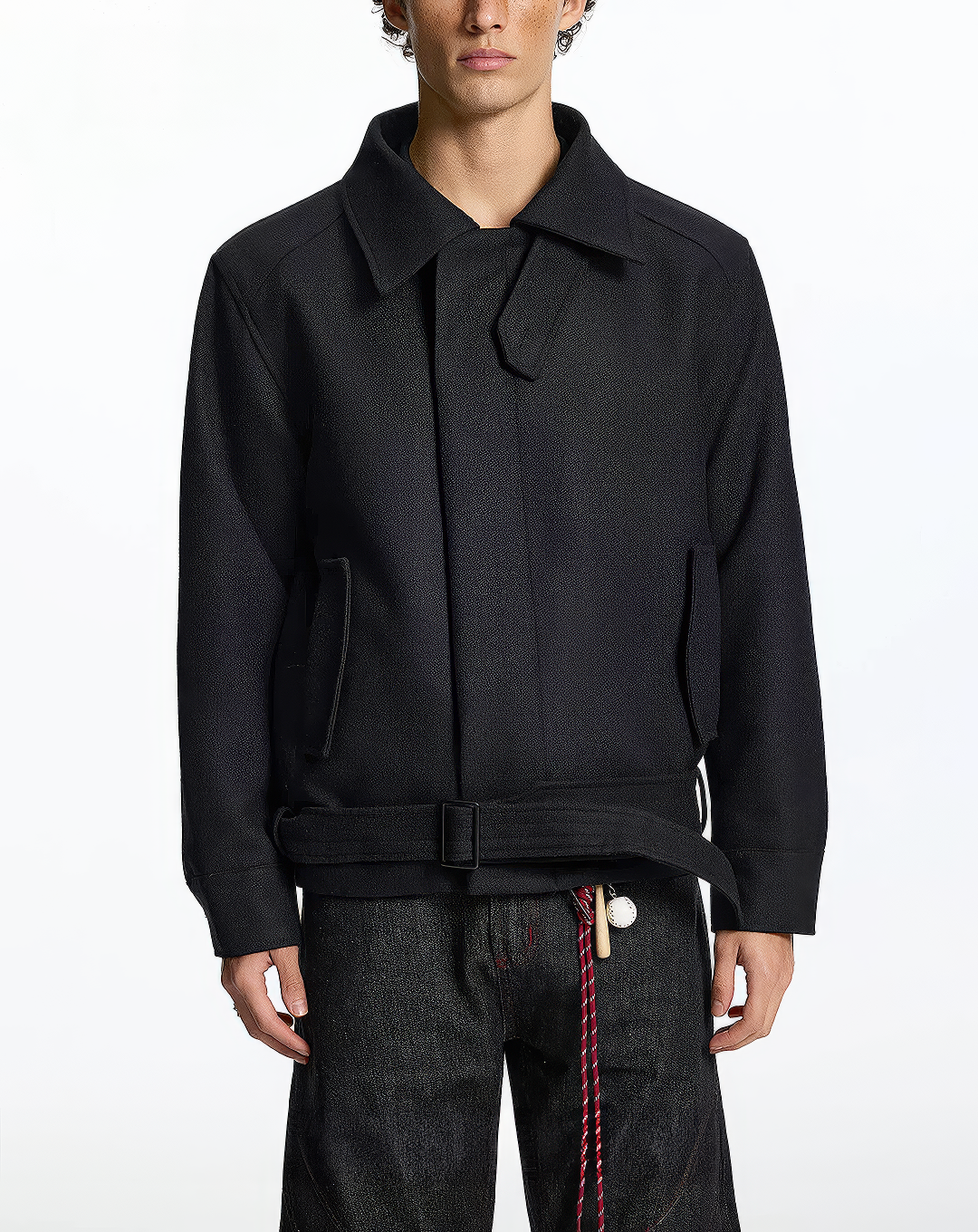 ♂♀Belted Wool Blend Jacket