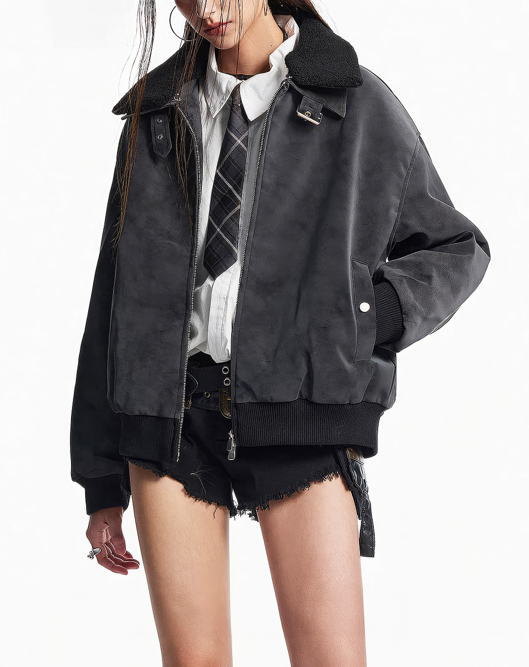 ♂♀ Faux Shearling Bomber Jacket