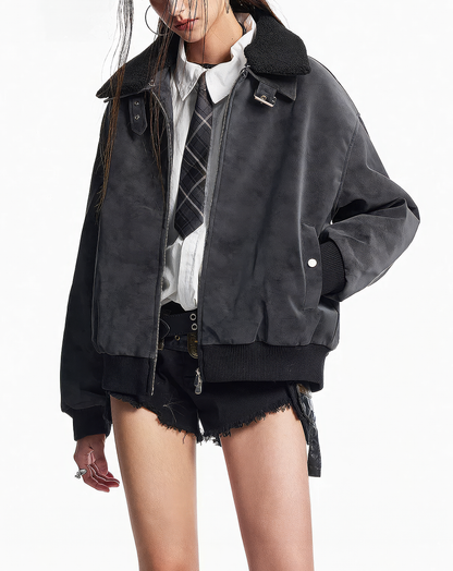 ♂♀ Faux Shearling Bomber Jacket