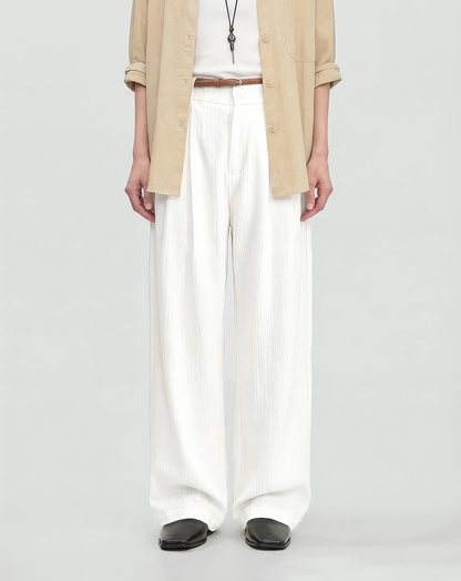 ♂♀Textured Wide Leg Pants